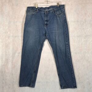 Wrangler Jeans Mens 40x30 Authentic Blue Good Straight Leg 1039MAGDK